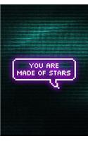 You Are Made Of Stars: Blank Lined Notebook ( Vaporwave ) Green
