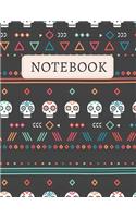 Notebook: Dead Head Design (Dead Pattern), 8,5" x 11" Size Notebook(Journal) with 120 Half Wide Ruled / Half Blank Pages