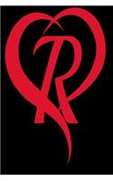 Monogram Initial Letter R Adorable Heart Red and Black: : In My Heart letter initial Personalized Name Letter R, Cute funny gift for Girlfriend Boyfriend Women Wife Husband Teens Students Girls for Home S