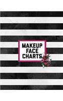 Makeup Face Charts: Professional Makeup Artists Blank Workbook & Personal Practice Book