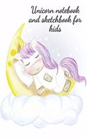 Unicorn notebook and sketchbook for kids