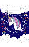 Unicorn Notebook: School Supplies Primary Composition Book for Kids