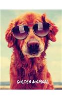 Golden Journal: 8.5 x 11 inch dog notebook, Golden Retriever, college ruled lined paper, 150 pages