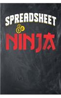 Spreadsheet Ninja: Chalkboard, White & Red Design, Blank College Ruled Line Paper Journal Notebook for Accountants and Their Families. (Bookkeeping and Tax Season 6 x 