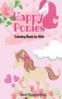 Happy Ponies Coloring Book for Kids