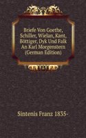 Briefe Von Goethe, Schiller, Wielan, Kant, Bottiger, Dyk Und Falk An Karl Morgenstern (German Edition)