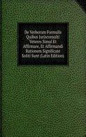 De Verborum Formulis Quibus Jurisconsulti Veteres Simul Et Affirmare, Et Affirmandi Rationem Significare Soliti Sunt (Latin Edition)