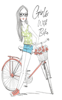Girls With Bike: Coloring Book For Girls
