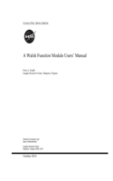 A Walsh Function Module Users' Manual