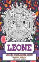 Libro da colorare per adulti - Mandala di modelli - Mandala Animale - Leone