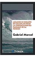 M MOIRE EN REQU TE DE CHAMPLAIN POUR LA