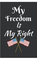 My Freedom Is My Right: Independence Day Journal - Sketch Book - For The Brave and Patriotic Person - Suitable As Cookbook, Recipe Book, Doodling etc.- Novelty Independence