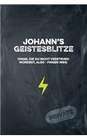 Johann's Geistesblitze - Dinge, die du nicht verstehen würdest, also - Finger weg! Private: Cooles Notizbuch ca. A5 für alle Männer 108 Seiten mit Punkteraster