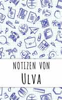 Notizen von Ulva: Kariertes Notizbuch mit 5x5 Karomuster für deinen personalisierten Vornamen
