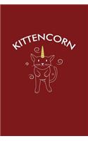 Kittencorn: Lined Journal - Kittencorn Cat Unicorn Cute Funny Kitty Cat Moms Girls Gift - Red Ruled Diary, Prayer, Gratitude, Writing, Travel, Notebook For Men 