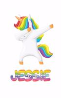 Jessie: Jessie 6x9 Journal Notebook Dabbing Unicorn Rainbow