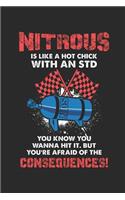 Nitrous Is Like a Hot Chick with an Std: Ruled Tuning Composition Notebook to Take Notes at Work. Lined Bullet Point Diary, To-Do-List or Journal for Men and Women.