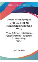 Kleine Berichtigungen Uber Das 1781 Zu Konigsberg Erschienene Werk