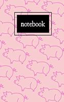 Pink pig print notebook