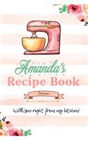 Amanda Personalized Blank Recipe Book/Journal for girls and women