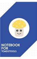 Notebook for toadstools: Dotted Journal with Cute yellow toadstool Design - Cool Gift for a friend or family who loves fungi presents! - 6x9" - 180 White dotted pages - You 