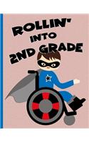 Rollin' into 2nd Grade: Brown Hair Boy in Wheelchair: Hand Writing Notebook