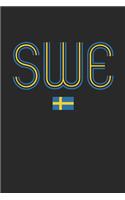 Vintage Sweden Notebook - Sweden Diary - Retro Swedish Flag Journal - Sweden Gifts