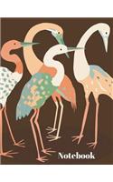 Notebook: Beautiful Crane Bird Journal: 8.5 x 11 Best 100 Page College Ruled Composition Planner for School: Doodles, Drawings, Writing, Learning and Diary No
