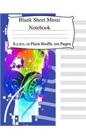 Blank Sheet Music Notebook: Music Manuscript Notebook, Staff Music Notebook, Blank Sheet Music Paper, Staff Paper Notebook for Writing Lyrics and Composing Music. 12 Large Stav