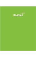 Doodles Journal - Great for Sketching, Doodling or Planning with Lime Green Cove: 100 Pages, Wide Ruled, 8 x 10 Book, Soft Cover