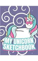 My Unicorn Sketchbook: Blank Unlined Doodle Book V12