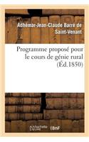 Programme Proposé Pour Le Cours de Génie Rural