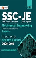 SSC 2022 : Junior Engineer Paper I - Mechanical Engineering - Topic-Wise Solved Papers 2008-2019 (Latest paper included 2020 & 2021)
