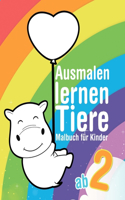 Ausmalen lernen - Tiere - Malbuch für Kinder ab 2