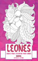 Libros para colorear para niños - Aliviar el estrés - Animal - Leones