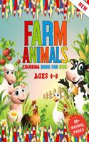 Farm Animals Coloring Book for Kids Ages 4 To 8