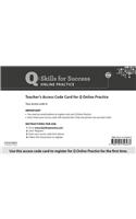 Q Online Practice Teacher Access Code Card