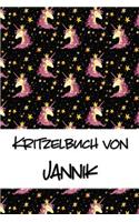 Kritzelbuch von Jannik: Kritzel- und Malbuch mit leeren Seiten für deinen personalisierten Vornamen