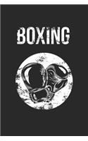 Boxing Notebook - Distressed Retro Boxing Gloves Boxing Boxer Gift - Boxing Journal