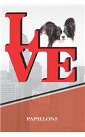 Papillons: Dog Love Park Handwriting Practice Journal Notebook Book Is 120 Pages 6x9