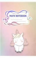 Math Notebook: A 6x9 Inch Matte Softcover Paperback Notebook Journal With 120 Blank Lined Pages -College Ruled-Baby Unicorns and Rainbows
