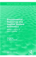Environmental Resources and Applied Welfare Economics