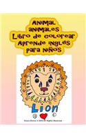 Animal animales Libro de colorear Aprende inglés para niños