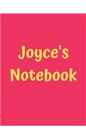 Joyce's Notebook: Pink Cover, College Ruled, 100 Sheets, 8.5" x 11" (Letter Size), White Paper(55 Women's Custom Names)