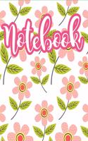 Notebook (6x9): Lined Writing Notebook, 120 Pages - Pink and Green Daisy Floral Soft Cover