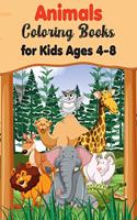 Animal coloring books for kids Ages 4-8: An animal Coloring Book with Fun, Easy, Adorable Animals, Farm Scenery, Relaxation and Baby Animals Coloring Pages for Kids