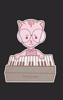 Piano Music Cat Notebook: Graph Paper Journal 6x9 - 120 Pages