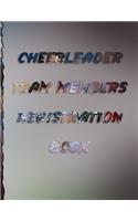 cheerleader team members registration book: Registration book for CHEERLEADING names, addresses and contact details 8,5 "x 11" 100 pages