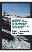 Sources of the Apostolic Canons