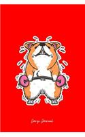 Corgi Journal: Lined Journal - Welsh Corgi Donut Deadlift Funny Dog Lover Gift - Red Ruled Diary, Prayer, Gratitude, Writing, Travel, Notebook For Men Women - 6x9 